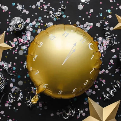 Golden New Year's Eve clock globe