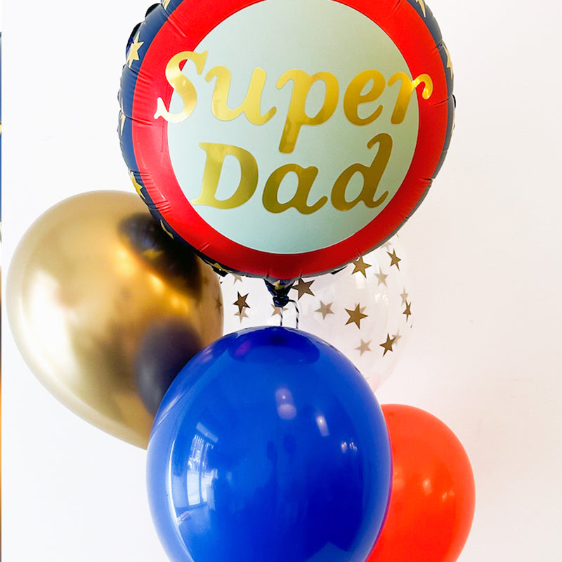 Bouquet SUPER DAD balloons inflated with helium