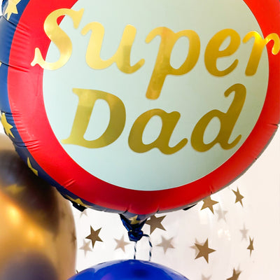 Bouquet SUPER DAD balloons inflated with helium