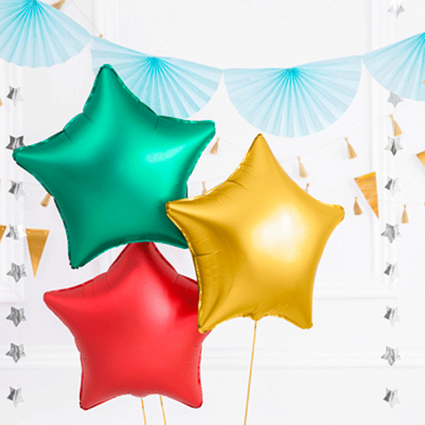 Matte gold star foil balloon
