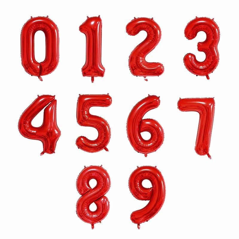 Red XL Foil Number Balloon