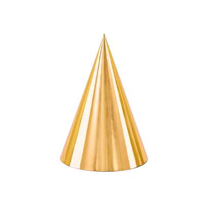 Chapéu de festa com brilho dourado / 6 pcs.
