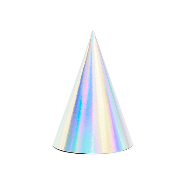 Chapéu de festa com iridescente / 6 pcs.