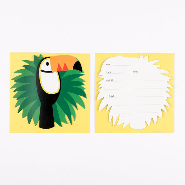 Tropical toucan invitation / 8 units.