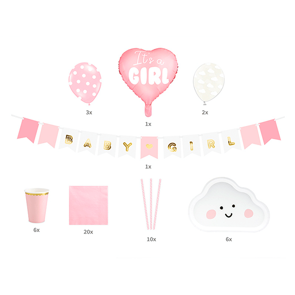 Party decoration kit GIRL / 39 pieces