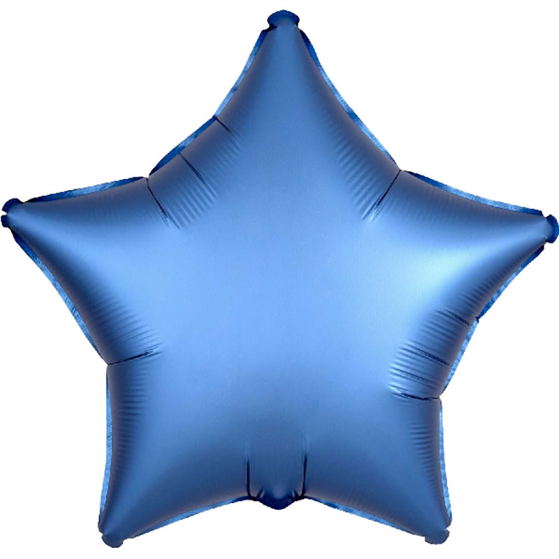 Balão Mylar estrela azul acetinado