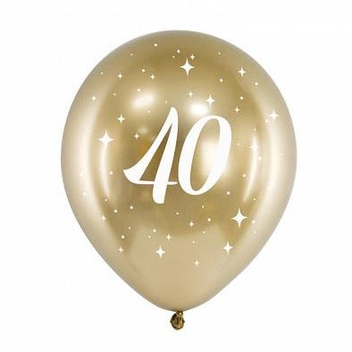 ECO 40 balloons gold chrome / 6 pcs.