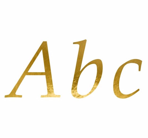 Alfabeto adesivo dourado / 143 letras