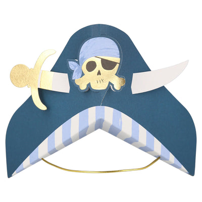 Sombrero Pirata azul / 8 uds.