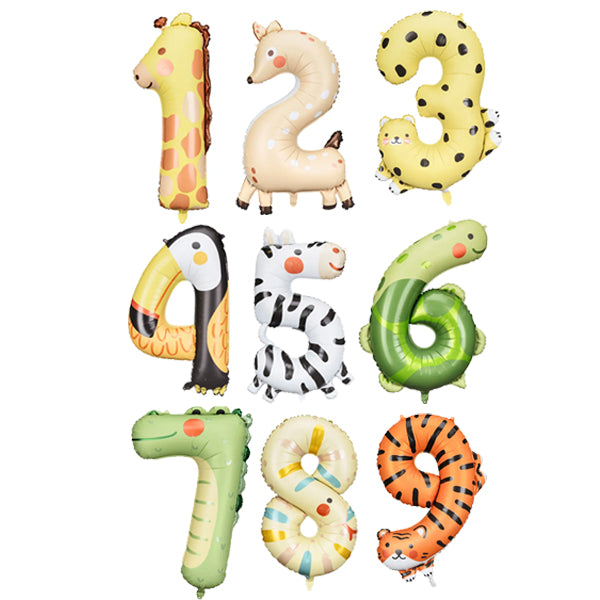 Animal Foil Number Balloon XL