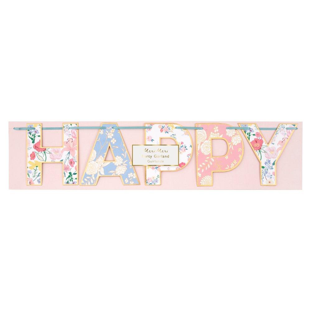 Guirnalda Happy Birthday flor English Garden