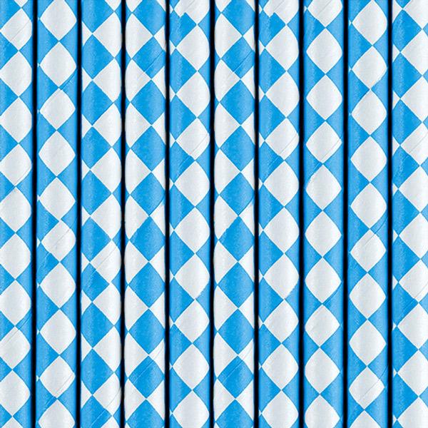 Turquoise rhombus paper straws / 10 pcs.
