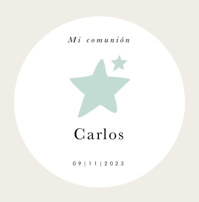 Personalized mint star sticker