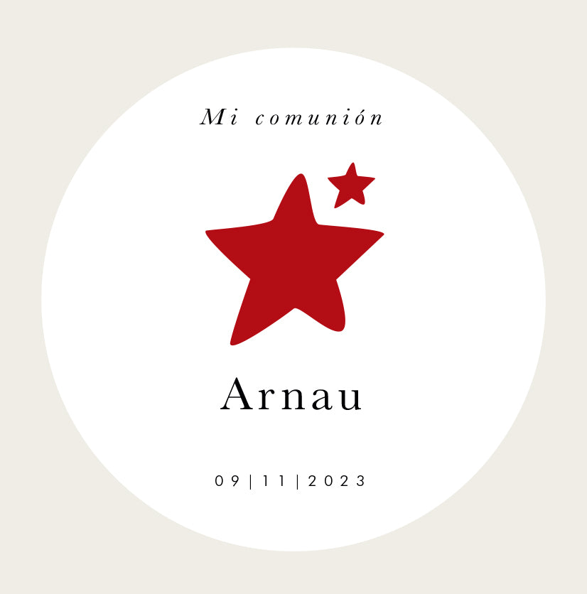 Personalized red star sticker