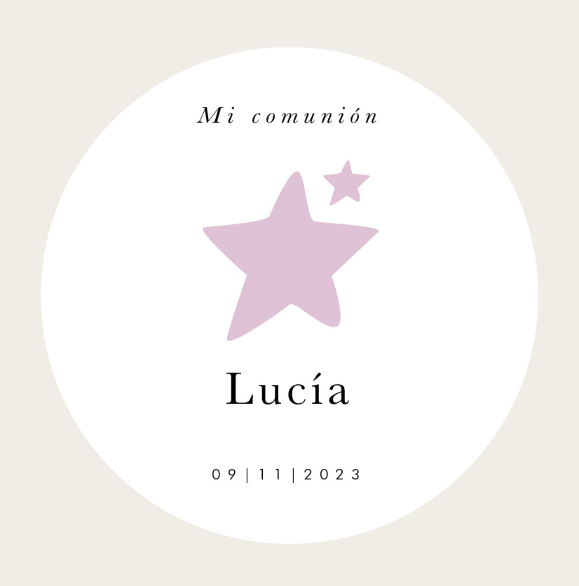 Pink star personalized sticker
