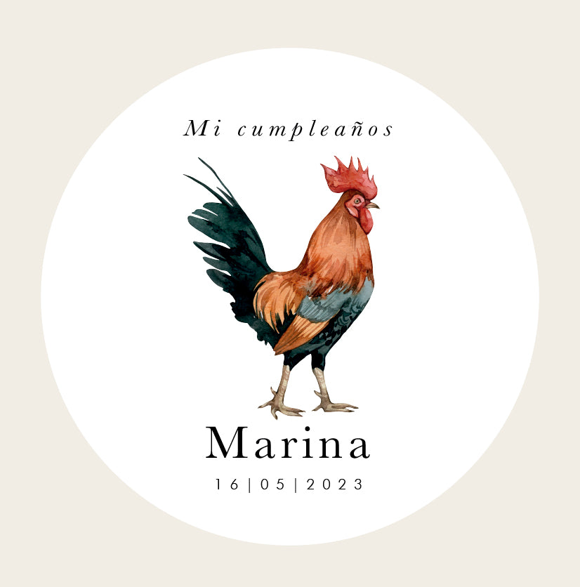 Personalized Rooster Sticker