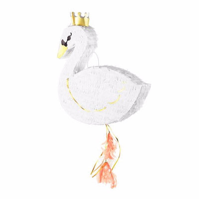 Cisne Piñata com coroa dourada