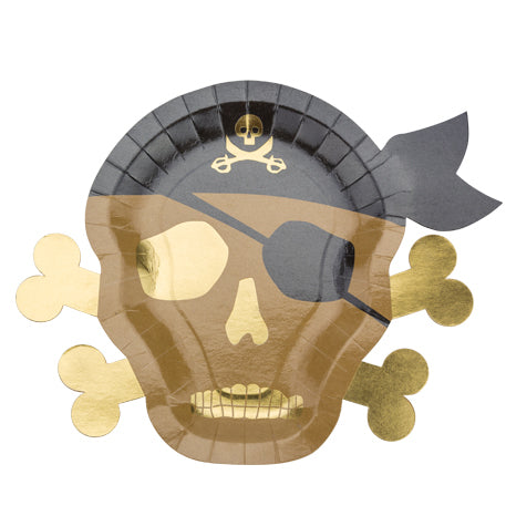 Kraft pirate skull plates / 8 pcs.