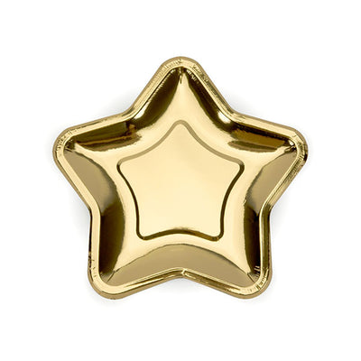 Golden star plates / 6 pcs.
