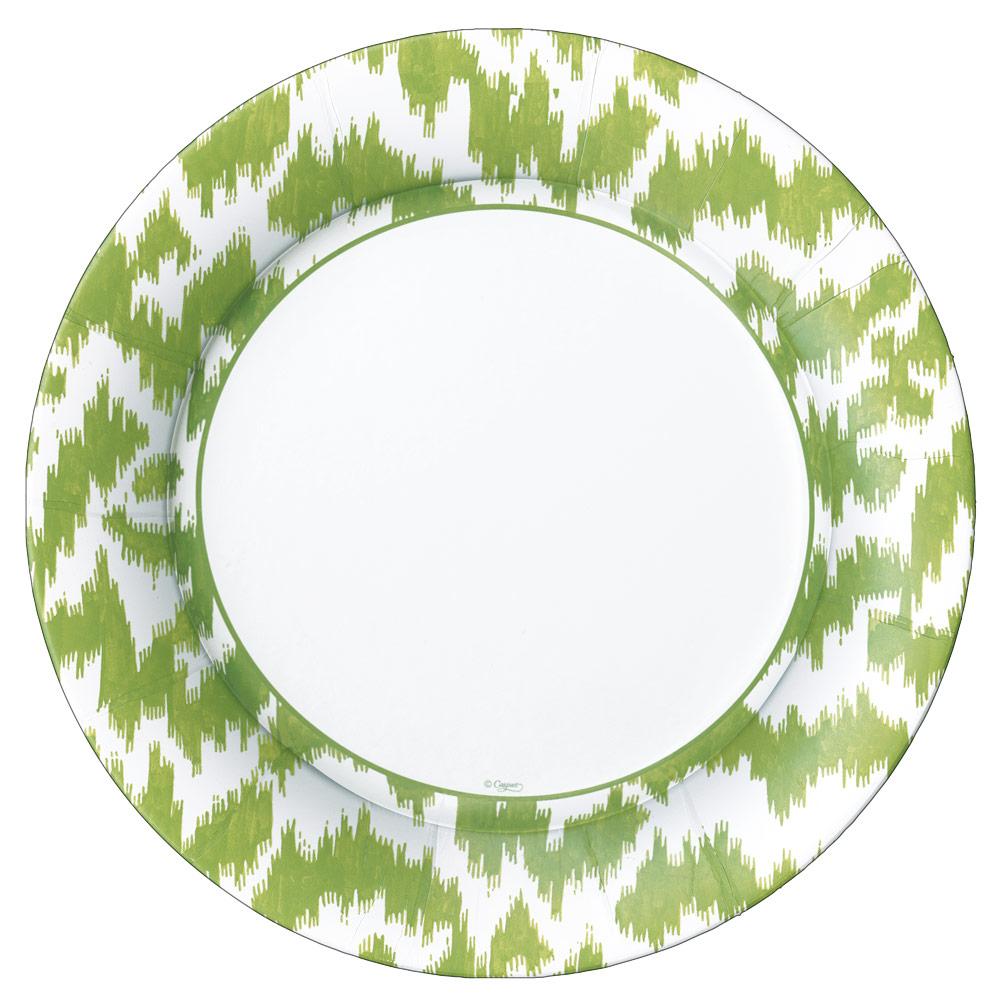 Moiré green patterned plates / 8 pcs.