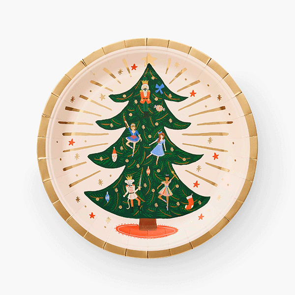 Plato grande árbol de Navidad Cascanueces Rifle Paper & Co. / 10 uds.