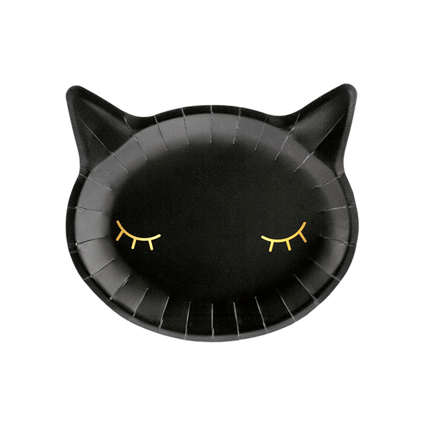 Black kitten plate / 6 pcs.