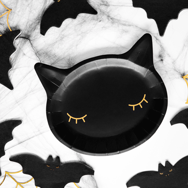 Black kitten plate / 6 pcs.