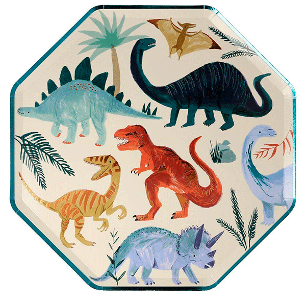Vintage dinosaur plate / 8 pcs.