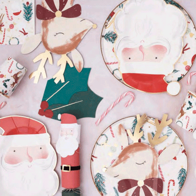 Jolly Santa Christmas Plates / 8 pcs.