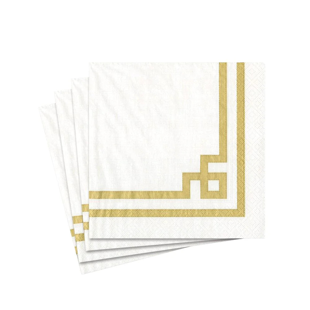 Golden geometric edge napkins / 20 pcs.