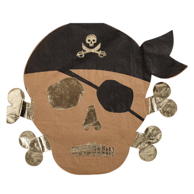 Pirate skull kraft napkin / 16 pcs.