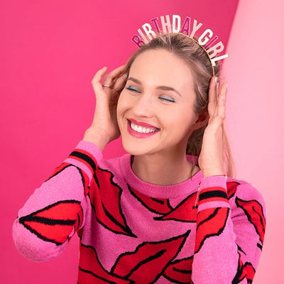 Pink Birthday Girl headband