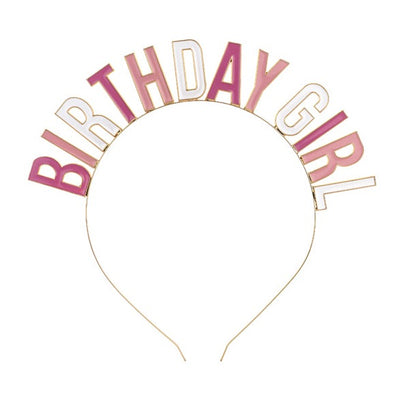Pink Birthday Girl headband