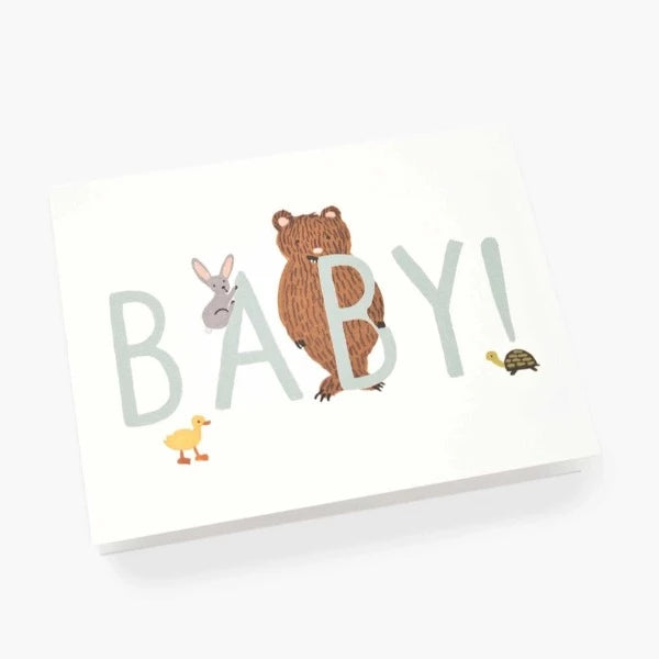  Cartão Baby animais mint Rifle Paper & Co