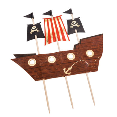 Topper Barco Pirata detalles dorados