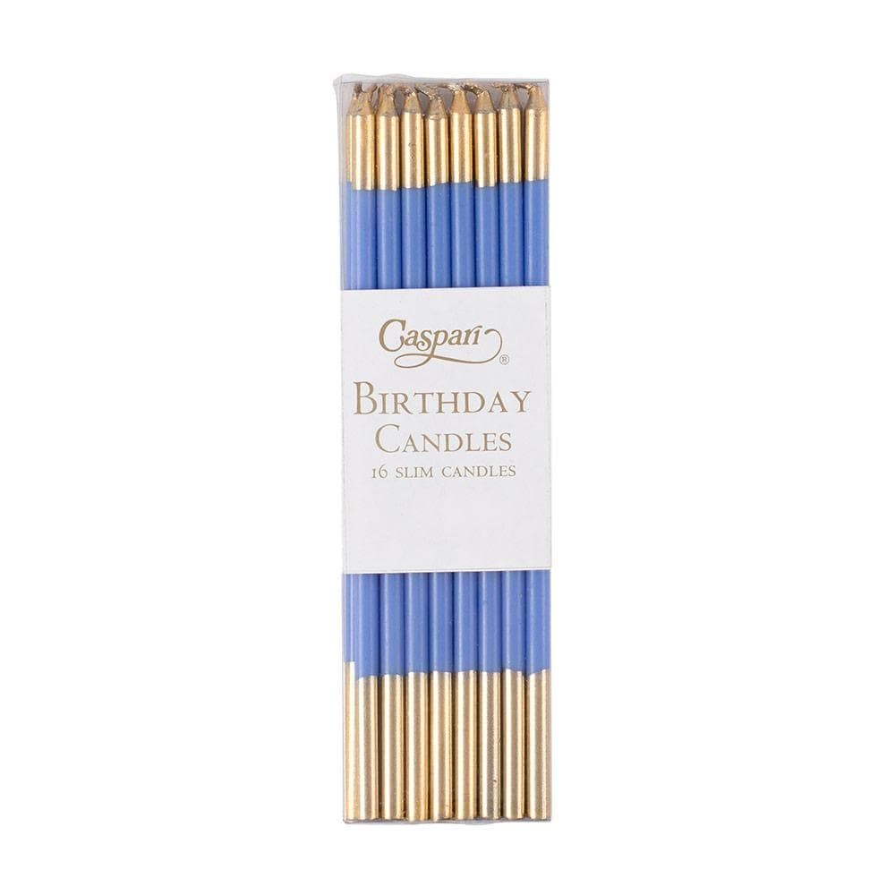Two-tone blue long candles / 16 u.