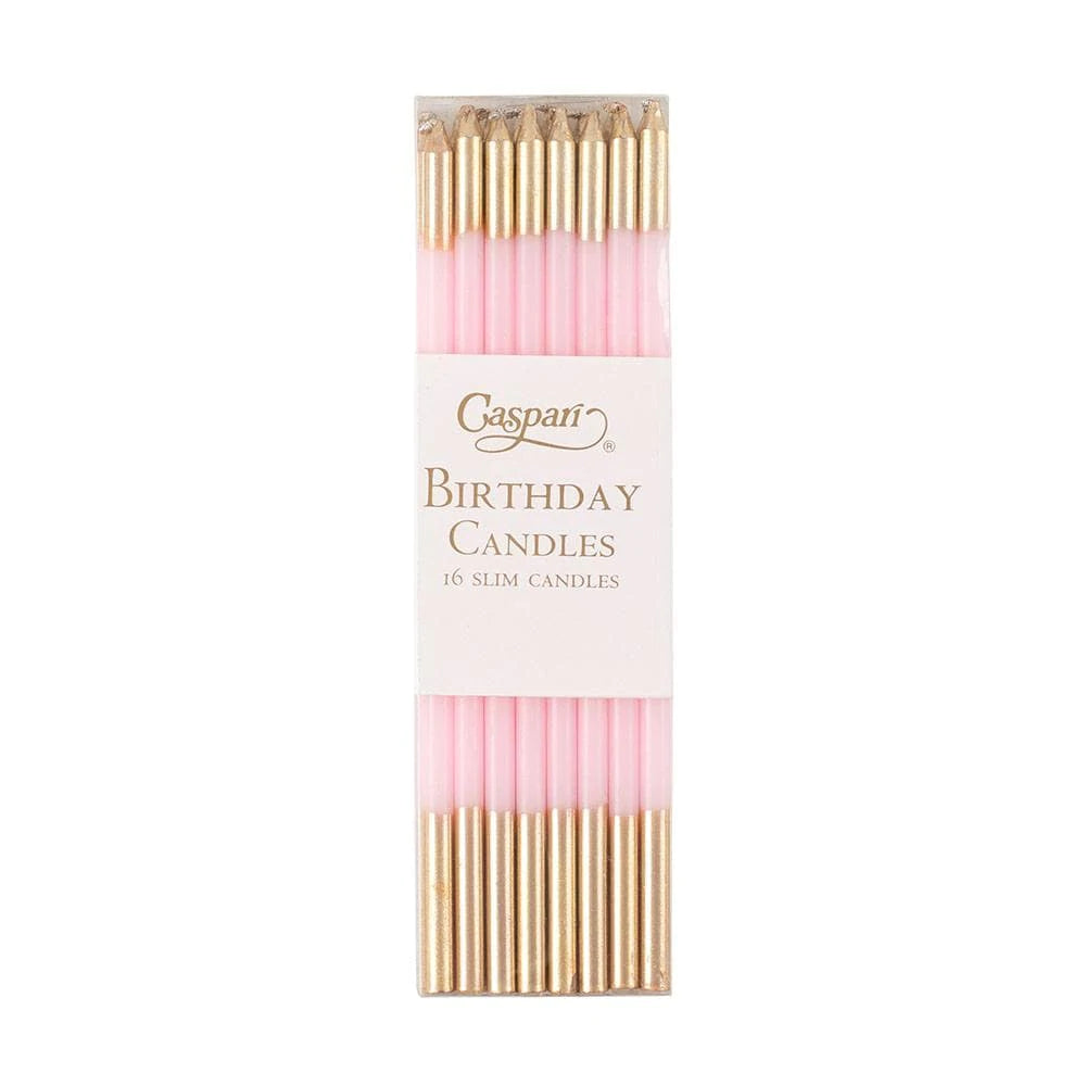 Two-tone pastel pink long candles/ 16 u.